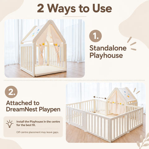 DreamNest Playpen House (with Fabric Canopy)