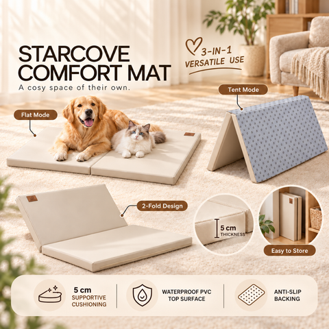 (Delivery: 23/10) Pet Series StarCove Comfort Mat 97 x 97 x 5 cm | Waterproof | Anti-Slip | Foldable